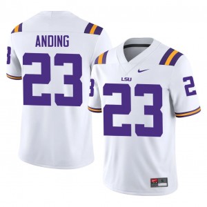 Durable Aidan Anding #23 LSU Tigers White Jersey | Men University Football Stitched Fan Gear 18844315