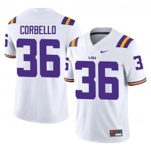 Top-Tier Aidan Corbello #36 Geaux Tigers White Jersey | Men University Football Stitched Fan Gear 95848534