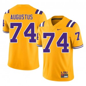 #74 Braden Augustus LSU Gold Jersey | Authentic Embroidery Men Player Football Gear 38052068