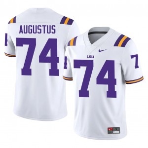 White Braden Augustus #74 Geaux Tigers Jersey | Men High School Football Limited Stitched 76822009