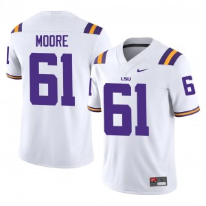 #61 Braelin Moore Geaux Tigers White Jersey | Classic Stitched Men Player Football Gear 40538223