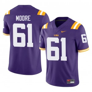 Purple Braelin Moore #61 Louisiana State Jersey | Men High School Football Moisture Wicking Stitch 29117713