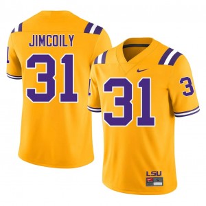 #31 CJ Jimcoily LSU Gold Jersey | Authentic Embroidery Men Player Football Gear 21077758