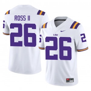 LSU Tigers Charles Ross II #26 White Jersey | Genuine Stitched NCAA Football Men Apparel 72707336