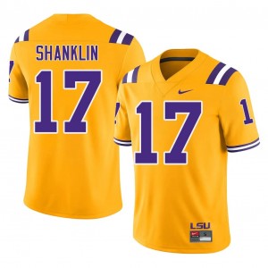 #17 Damien Shanklin LSU Tigers Gold Jersey | Alumni Embroidery Men Player Football Gear 22891994