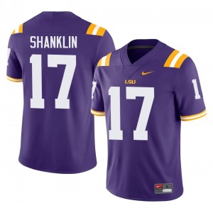 Officially Licensed Damien Shanklin #17 LSU Purple Jersey | Men University Football Stitch Fan Gear 23030921