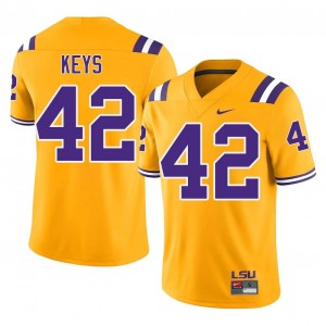 Davhon Keys #42 Fighting Tigers Jersey | Exclusive Gold College Football Men Embroidery 11365176