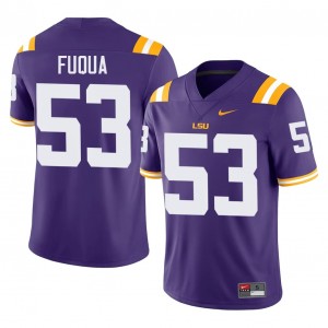 Hayes Fuqua #53 LSU Jersey | Iconic Purple College Football Men Stitch 32121706