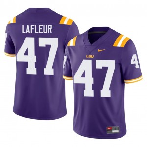 Purple JD LaFleur #47 Geaux Tigers Jersey | Men High School Football Limited Swen 89130084