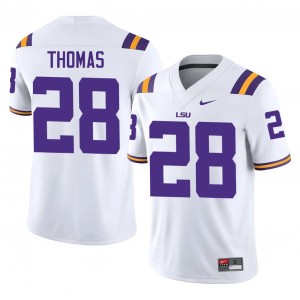 Jhase Thomas #28 Fighting Tigers Jersey | Exclusive White College Football Men Stitched 91841549