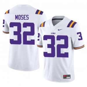 LSU Tigers Keylan Moses #32 White Jersey | Premium Stitched NCAA Football Men Apparel 21412818