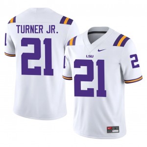 Geaux Tigers Michael Turner Jr. #21 White Jersey | Essential Stitched NCAA Football Men Apparel 36300861