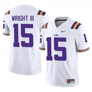 Phillip Wright III #15 Geaux Tigers Jersey | Pro-Grade White College Football Men Stitched 99281749