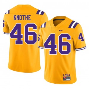 #46 Seth Knothe Louisiana State Gold Jersey | Alumni Embroidery Men Player Football Gear 70809053
