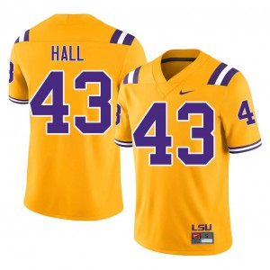 Officially Licensed Silas Hall #43 LSU Gold Jersey | Men University Football Embroidery Fan Gear 39627231