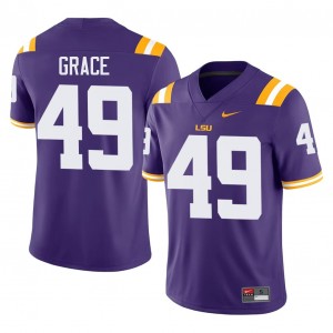 Fighting Tigers Theo Grace #49 Purple Jersey | Premium Swen NCAA Football Men Apparel 23637206