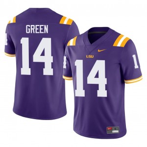 #14 Trey'Dez Green Geaux Tigers Purple Jersey | Classic Swen Men Player Football Gear 80245845