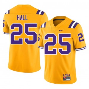 Gold Aiden Hall #25 Geaux Tigers Jersey | Men High School Football Limited Embroidery 56362353