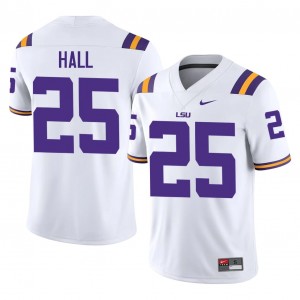 Elite Thread Aiden Hall #25 Louisiana State White Jersey | Men University Football Stitched Fan Gear 81875125