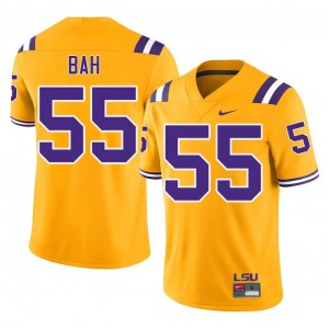 Louisiana State Aliou Bah #55 Gold Jersey | Genuine Embroidery NCAA Football Men Apparel 21905510