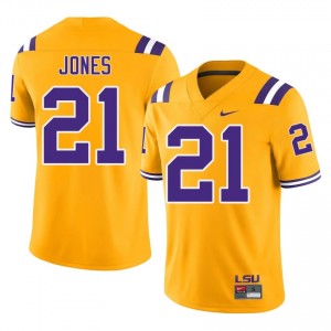 Durable Cayden Jones #21 Fighting Tigers Gold Jersey | Men University Football Embroidery Fan Gear 24721448