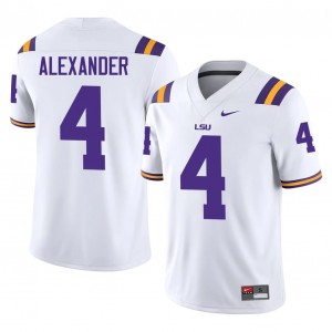 LSU Charles Alexander #4 White Jersey | Pro Cut Stitched NCAA Football Men Apparel 77017004