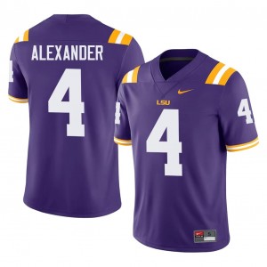 #4 Charles Alexander Geaux Tigers Purple Jersey | Classic Swen Men Player Football Gear 75410670