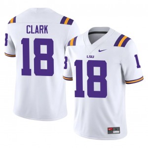 Damone Clark #18 LSU Jersey | Iconic White College Football Men Stitched 39834986