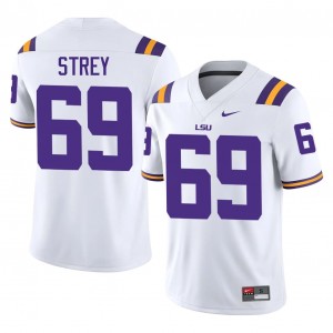 White Darrin Strey #69 Fighting Tigers Jersey | Men High School Football Fresh Stitched 94427435