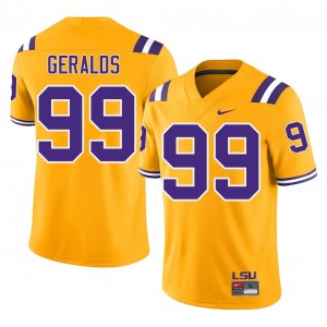 #99 Deuce Geralds Louisiana State Gold Jersey | Alumni Embroidery Men Player Football Gear 33055552