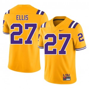 LSU Tigers Dez Ellis #27 Gold Jersey | Premium Embroidery NCAA Football Men Apparel 66116242