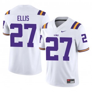#27 Dez Ellis LSU White Jersey | Authentic Stitched Men Player Football Gear 47963975