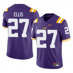 Purple Dez Ellis #27 Geaux Tigers Jersey | Men High School Football Limited Swen 44305675