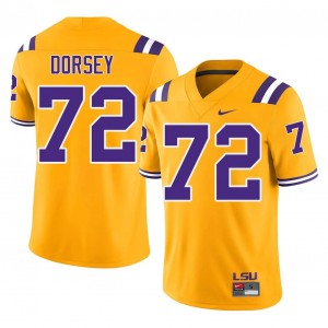 Elite Thread Glenn Dorsey #72 LSU Tigers Gold Jersey | Men University Football Embroidery Fan Gear 80484642