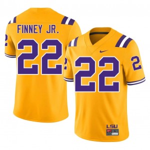 LSU Tigers Havon Finney Jr. #22 Gold Jersey | Genuine Embroidery NCAA Football Men Apparel 32470016