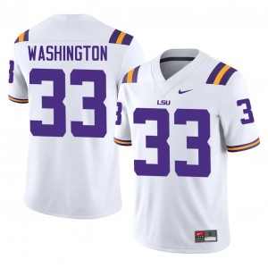 Durable Isaiah Washington #33 Fighting Tigers White Jersey | Men University Football Stitched Fan Gear 56756412
