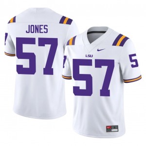 JaKolby Jones #57 Geaux Tigers Jersey | Pro-Grade White College Football Men Stitched 59003457