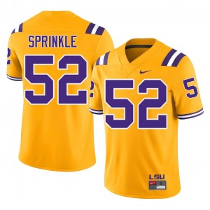 Gold Ja'Quan Sprinkle #52 LSU Jersey | Men High School Football Licensed Embroidery 62256711