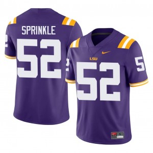Ja'Quan Sprinkle #52 Louisiana State Jersey | Gameday Purple College Football Men Stitch 39585971