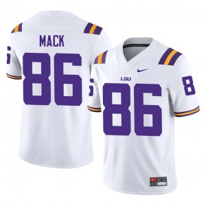 #86 Jabari Mack Louisiana State White Jersey | Alumni Stitched Men Player Football Gear 64352357