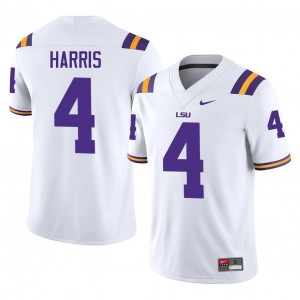 #4 Jackson Harris Geaux Tigers White Jersey | Classic Stitched Men Player Football Gear 32758037