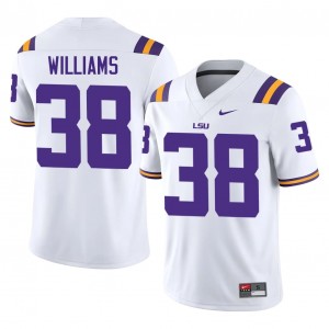 Louisiana State Jackson Williams #38 White Jersey | Genuine Stitched NCAA Football Men Apparel 94772771