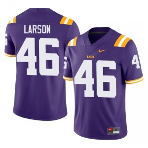 #46 James Larson Geaux Tigers Purple Jersey | Classic Swen Men Player Football Gear 86468680