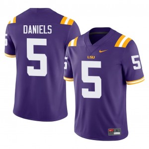 Elite Thread Jayden Daniels #5 LSU Tigers Purple Jersey | Men University Football Stitch Fan Gear 15821485
