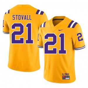Louisiana State Jerry Stovall #21 Gold Jersey | Genuine Embroidery NCAA Football Men Apparel 53904746