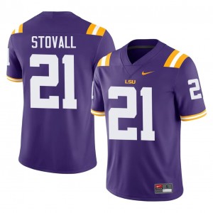 Purple Jerry Stovall #21 LSU Jersey | Men High School Football Licensed Stitch 49984662