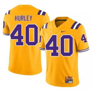 #40 John Hurley Geaux Tigers Gold Jersey | Classic Embroidery Men Player Football Gear 88585592