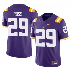 #29 Jordan Ross LSU Tigers Purple Jersey | Alumni Stitch Men Player Football Gear 70831456
