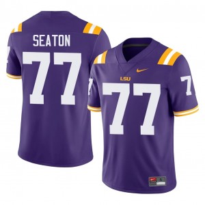 Jordan Seaton #77 LSU Jersey | Iconic Purple College Football Men Stitch 96293321
