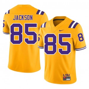 #85 Josh Jackson LSU Gold Jersey | Authentic Embroidery Men Player Football Gear 61660528